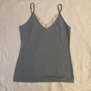 Creme Lace Light Blue Tank Top